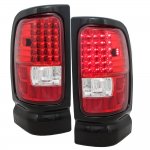 1998 Dodge Ram Red and Clear LED Tail Lights