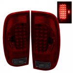 2007 Ford F550 Super Duty Red and Smoked LED Tail Lights