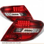 2010 Mercedes Benz C Class Red and Clear LED Tail Lights