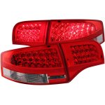 2008 Audi A4 Sedan Red and Clear LED Tail Lights