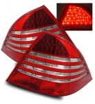 Mercedes Benz S Class 2000-2005 LED Tail Lights Red and Clear