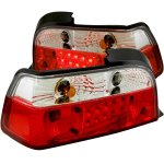 1992 BMW 3 Series Coupe Red and Clear LED Tail Lights