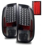2013 Ford F550 Super Duty Smoked LED Tail Lights