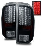 2009 Ford F550 Super Duty Black LED Tail Lights