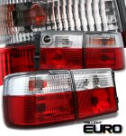1993 VW Jetta Red and Clear Euro Tail Lights