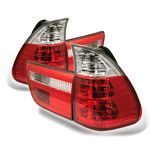 2000 BMW X5 Red and Clear Euro Tail Lights