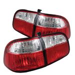 1999 Honda Civic Sedan Red and Clear Euro Tail Lights 1999 Honda Civic Sedan Red and Clear Euro Tail Lights