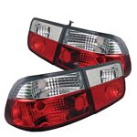 1997 Honda Civic Coupe Red and Clear Euro Tail Lights