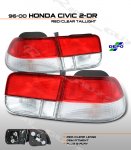 Honda Civic Coupe 1996-2000 Depo Red and Clear JDM Tail Lights