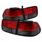 Honda Civic Coupe 1996-2000 Red and Smoked JDM Tail Lights