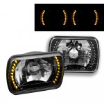 1986 Ford Bronco Amber LED Black Sealed Beam Headlight Conversion