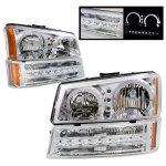 2003 Chevy Silverado 2500HD Clear Halo Headlights and LED Bumper Lights