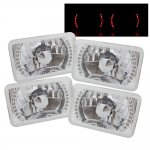 1980 Pontiac Firebird Red LED Sealed Beam Headlight Conversion Low and High Beams