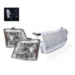 2003 Chevy Silverado 2500 Chrome Punch Grille and Headlights Conversion
