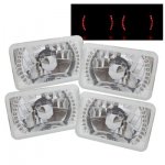 1985 Chevy Caprice Red LED Sealed Beam Headlight Conversion Low and High Beams