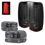 GMC Sierra 2500HD 2001-2006 Smoked Clear Headlights and LED Tail Lights