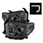 2016 Toyota Tundra Smoked LED DRL Projector Headlights