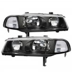 Honda Prelude 1992-1996 JDM Black Headlights with Clear Corner Lights