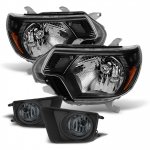 2012 Toyota Tacoma Black Euro Headlights and Smoked Fog Lights