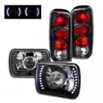Jeep Cherokee 1997-2001 Black Projector Headlights LED and Tail Lights Jeep Cherokee 1997-2001 Black Projector Headlights LED and Tail Lights