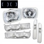 1997 Jeep Cherokee Headlights White LED and Clear Bumper Lights Side Marker