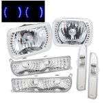 2001 Jeep Cherokee Headlights Blue LED and Clear Bumper Lights Side Marker