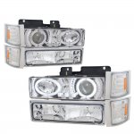 Chevy 2500 Pickup 1994-1998 Clear Halo Headlights and Bumper Lights