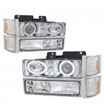 GMC Suburban 1994-1999 Clear Halo Headlights and Bumper Lights