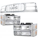 GMC Sierra 2500 1994-2000 Chrome Grille and Headlights Set GMC Sierra 2500 1994-2000 Chrome Grille and Headlights Set