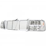 Chevy Silverado 1999-2002 Chrome Grille and Headlights LED DRL