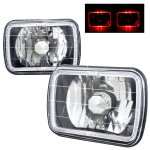 Chrysler Conquest 1987-1989 Red Halo Black Chrome Sealed Beam Headlight Conversion