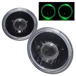 1997 Land Rover Defender Green Halo Black Sealed Beam Projector Headlight Conversion