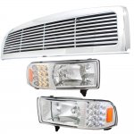 1995 Dodge Ram 3500 Chrome Grille and Headlights with LED Corner Lights