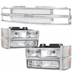 1988 Chevy 2500 Pickup Chrome Mesh Grille and Headlights Conversion