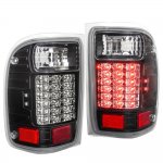 2001 Ford Ranger LED Tail Lights Black Clear