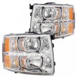 Chevy Silverado 3500HD 2007-2014 Clear LED DRL Headlights