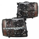 2008 Chevy Silverado Smoked LED DRL Headlights 2008 Chevy Silverado Smoked LED DRL Headlights
