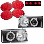 2003 Chevy Corvette C5 Black Projector Headlights and LED Tail Lights Red