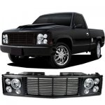 1988 Chevy 2500 Pickup Black Billet Grille and Headlight Conversion Kit