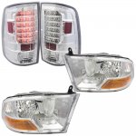 2009 Dodge Ram Chrome Headlights and LED Tail Lights