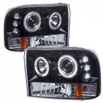 2004 Ford F350 Super Duty Smoked Halo Projector Headlights with LED 2004 Ford F350 Super Duty Smoked Halo Projector Headlights with LED