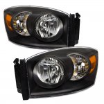 Dodge Ram 3500 2006-2009 Black Euro Headlights