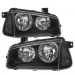 Dodge Charger 2006-2010 Black Clear Headlights Corner Lights Dodge Charger 2006-2010 Black Clear Headlights Corner Lights