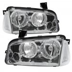 Dodge Charger 2006-2010 Chrome Clear Headlights