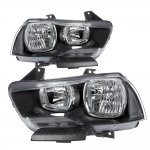 2012 Dodge Charger Black Clear Headlights
