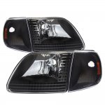 1997 Ford F150 Black Euro Headlights and Corner Lights