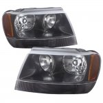 2000 Jeep Grand Cherokee Black Euro Headlights