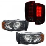 2002 Dodge Ram Black Headlights and Tinted LED Tail Lights 2002 Dodge Ram Black Headlights and Tinted LED Tail Lights