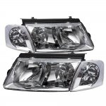 VW Passat 1997-2000 Chrome Clear Headlights and Corner Lights