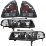 Honda Prelude 1992-1996 Black Clear Headlights and Smoked Tail Lights